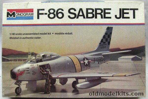 Monogram 1/48 F-86 Sabre Jet With Microscale Decals, 5402 plastic model kit